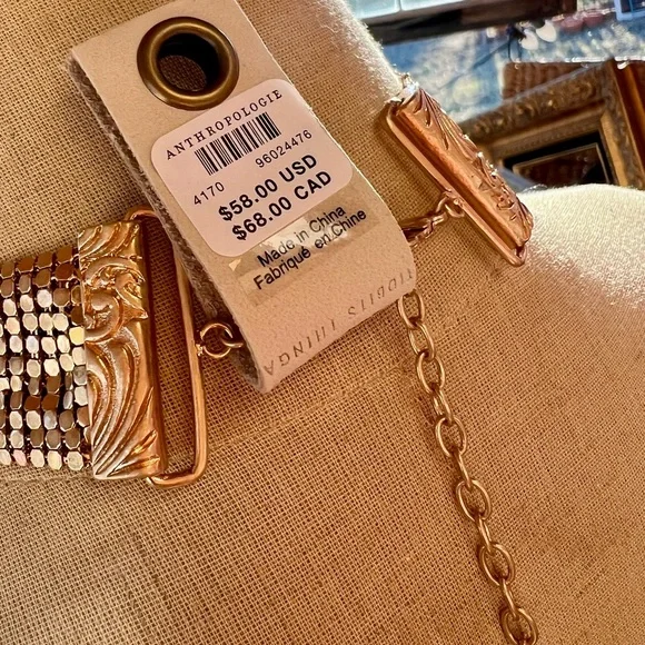 Anthropologie Buckle Chainmail Choker Gold Edition - Picture 3 of 5
